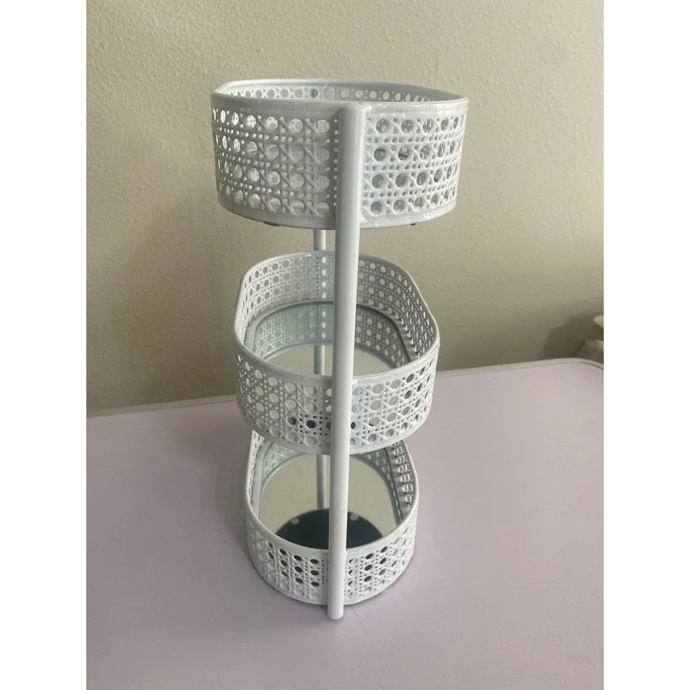 Willow &‎ Riley 3 Tier Metal Organizer Tray White Farmhouse Storage